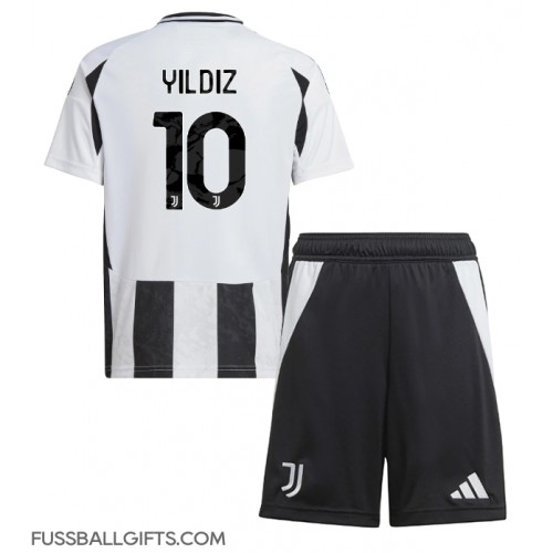 Juventus Kenan Yildiz #10 Fußballbekleidung Heimtrikot Kinder 2024-25 Kurzarm (+ kurze hosen)